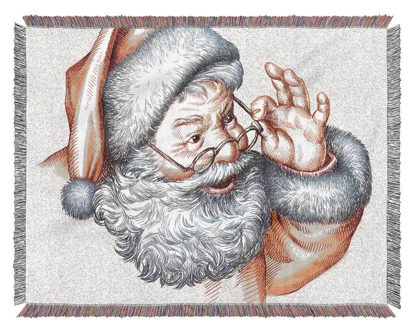 Santa Is Here Woven Blanket