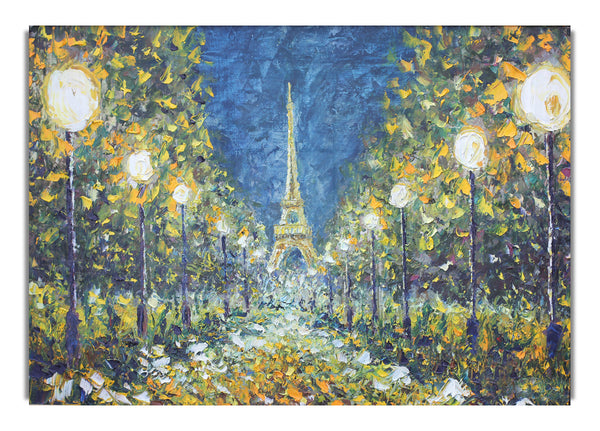 Die Straßenlaternen nach Paris