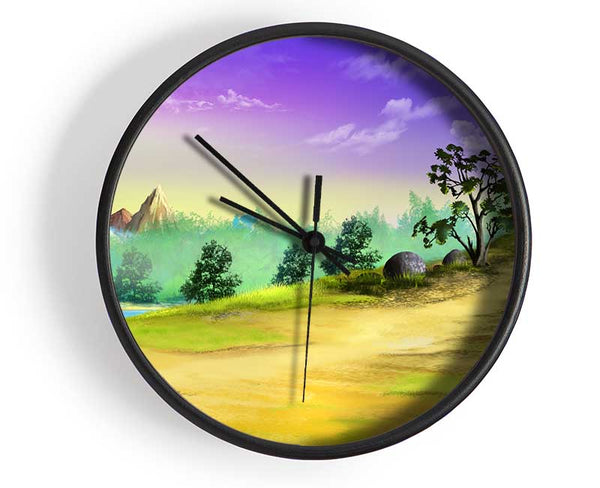 Lilac Skies Of Paradise Clock - Wallart-Direct UK