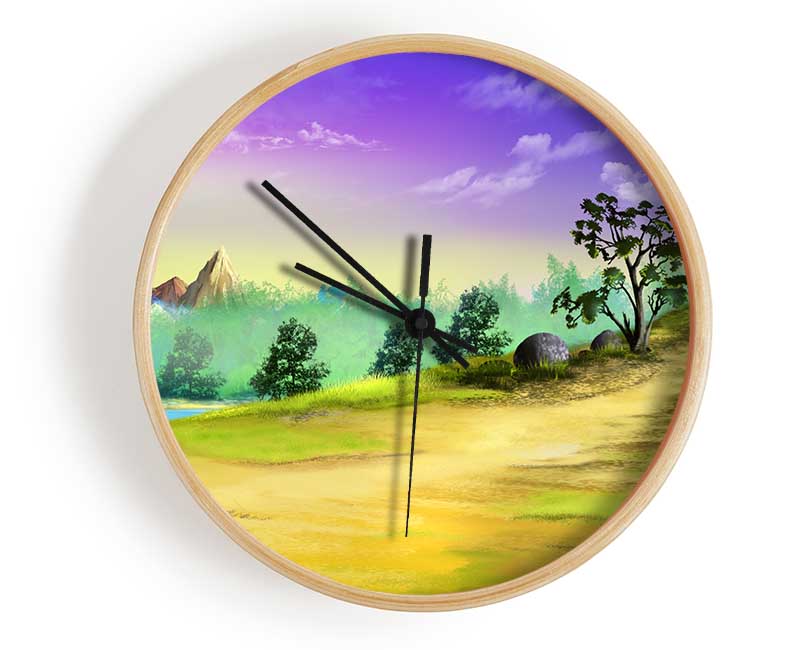 Lilac Skies Of Paradise Clock - Wallart-Direct UK
