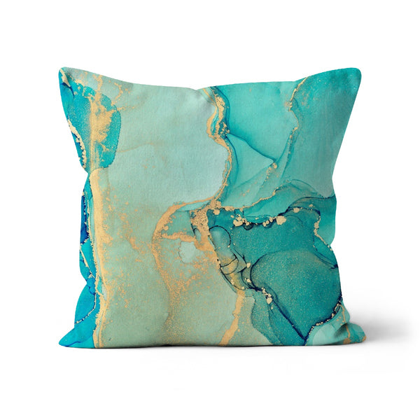 Blue And Glitter Abstract Cushion