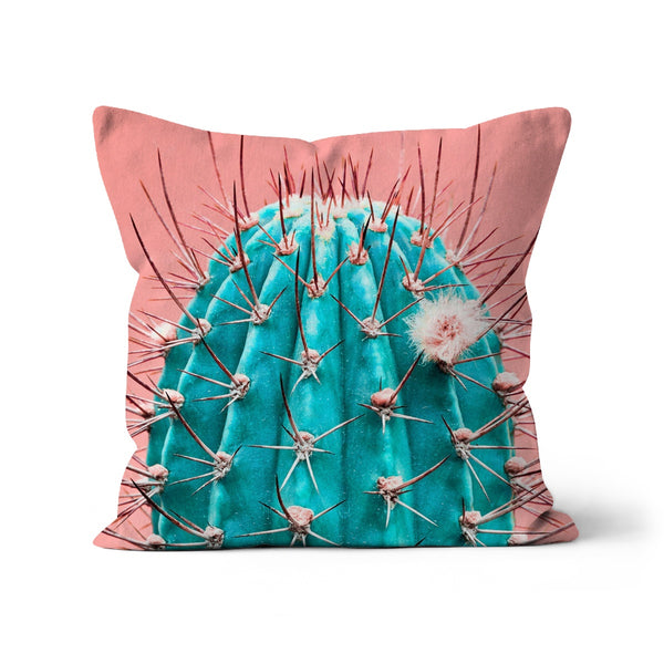 Close Up Spikey Cactus Flowers Cushion