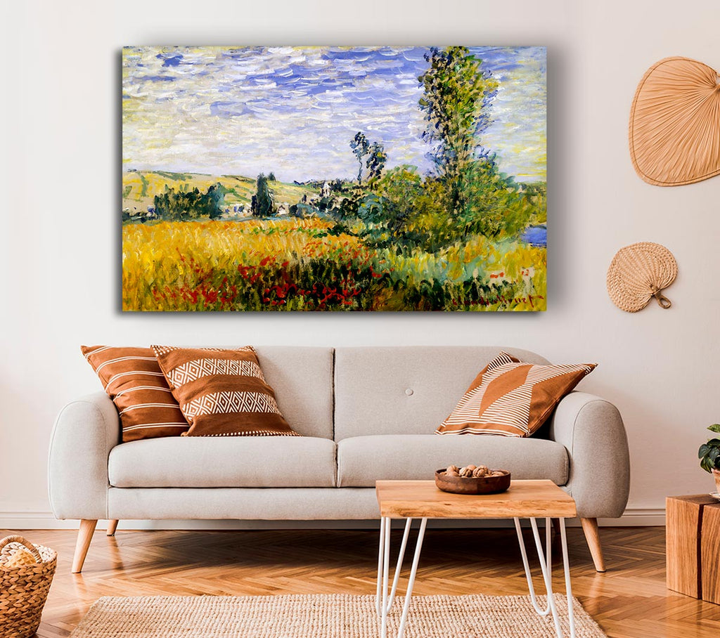 Picture of Claude Monet Fields Canvas Print Wall Art
