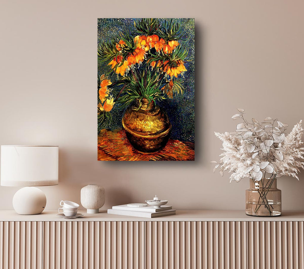 Picture of Van Gogh Fritillaries In A Copper Vase Canvas Print Wall Art