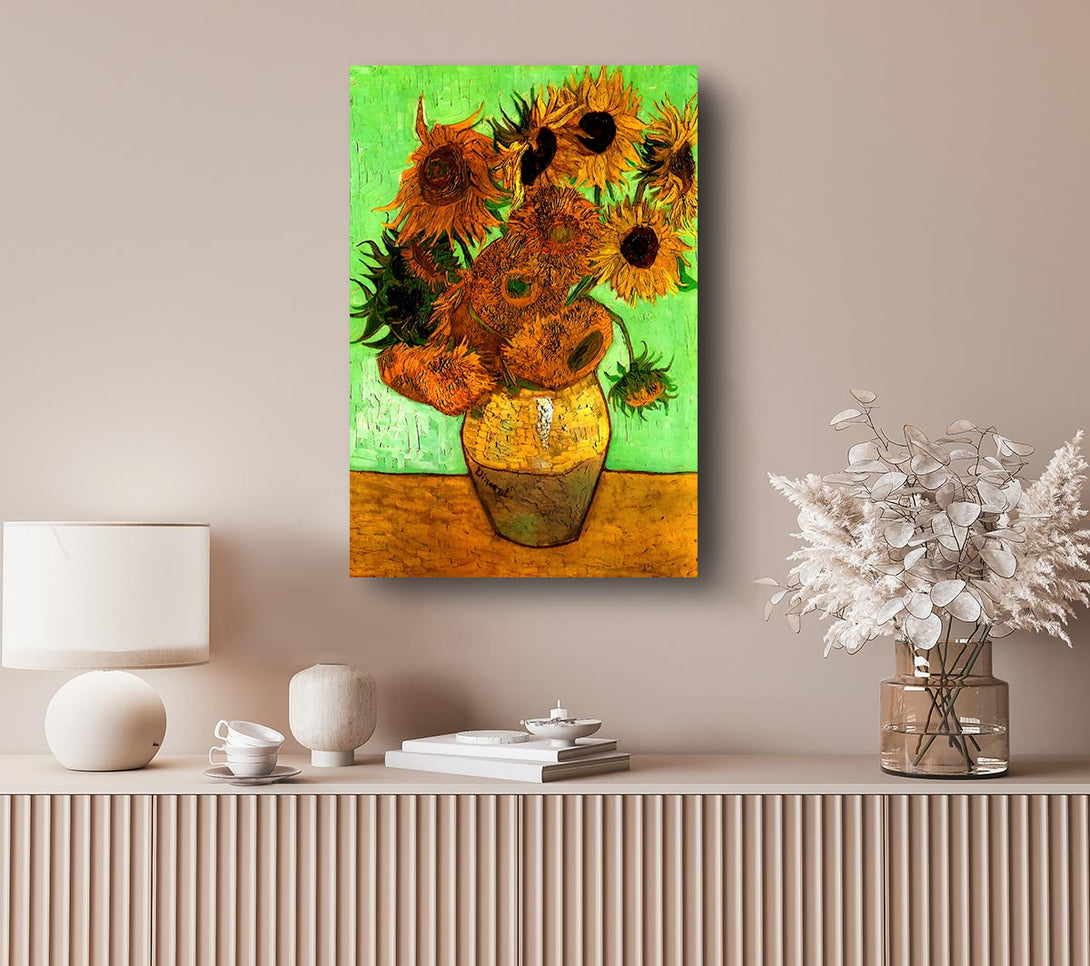 Picture of Van Gogh Still Life Vase With Twelve Sunflowers 2 Canvas Print Wall Art