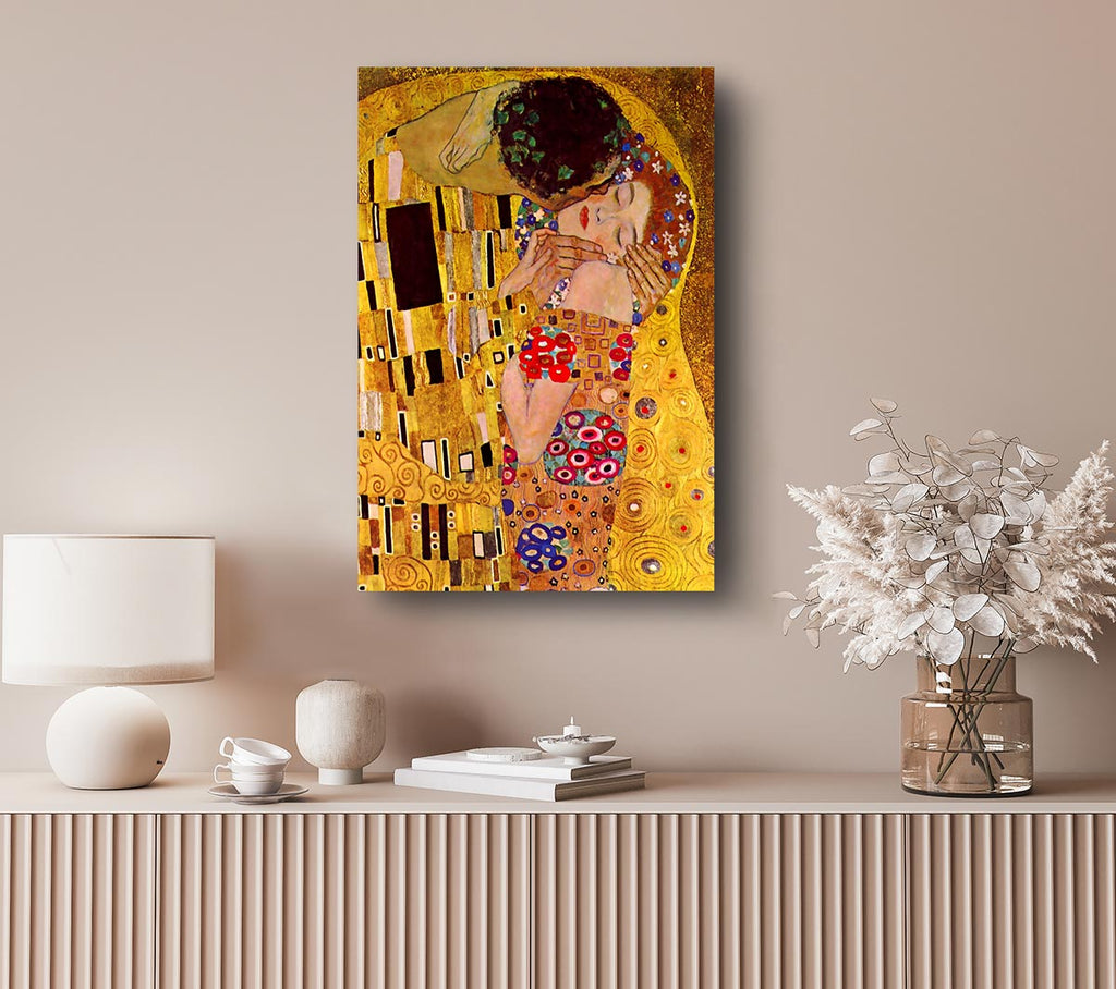 Picture of Klimt The Kiss Close Canvas Print Wall Art