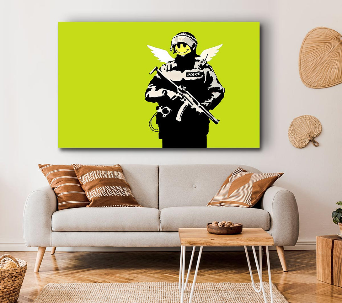 Picture of Angel Copper Lime Green Canvas Print Wall Art