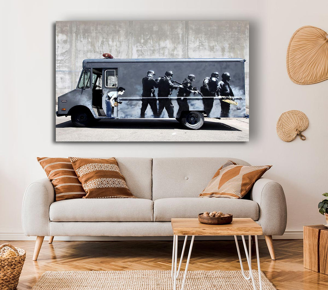 Picture of Banksy Swat Truck Canvas Print Wall Art