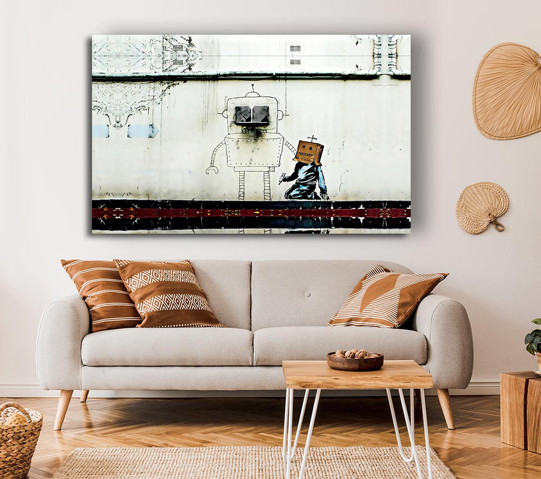 Picture of Box Head Robot Canvas Print Wall Art