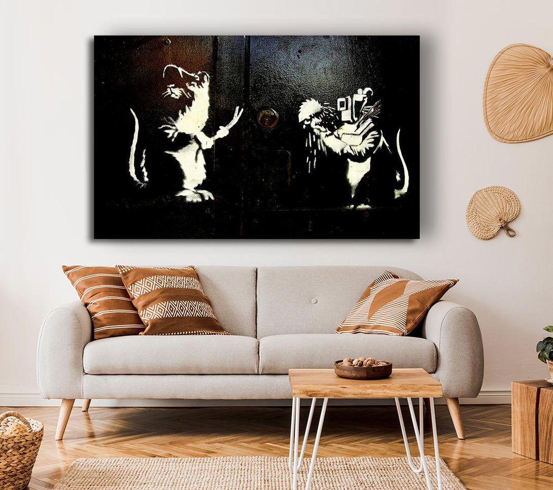  A Canvas Print of Banksy Crooked Rats Canvas Wall Art