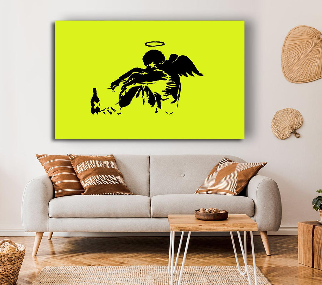Picture of Fallen Angel Lime Canvas Print Wall Art