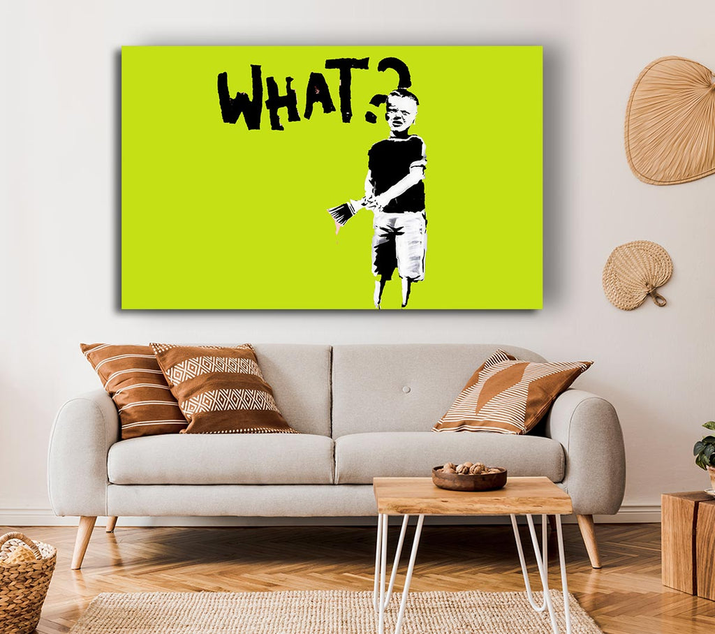 Picture of Graffiti Kid What Lime Canvas Print Wall Art