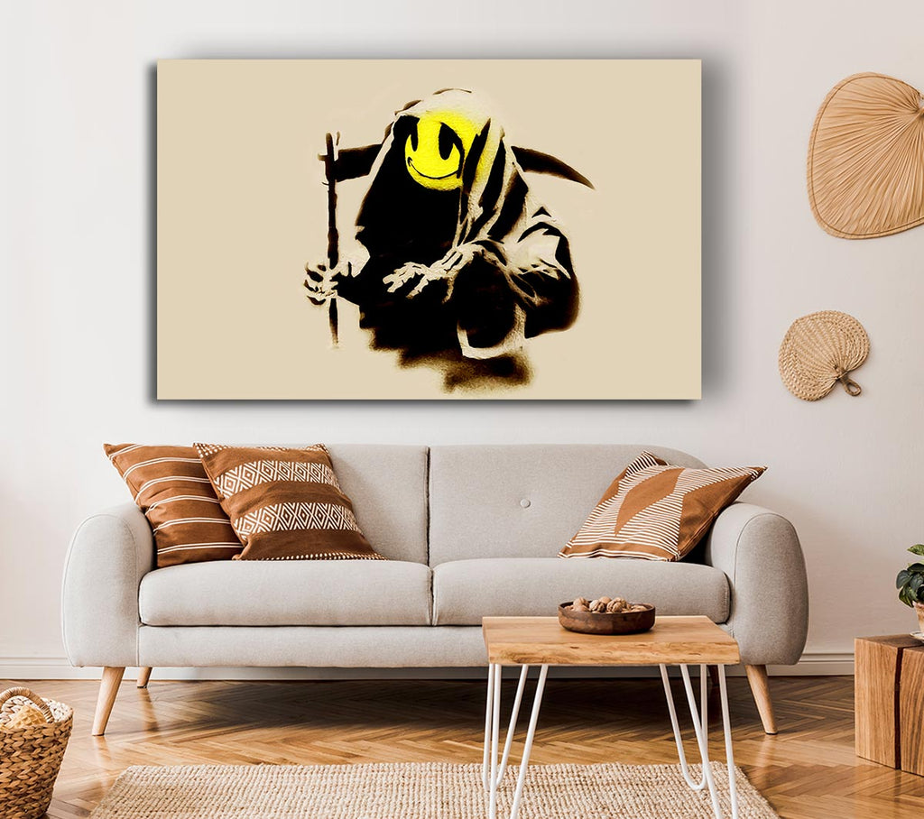 Picture of Grim Reaper Beige Canvas Print Wall Art