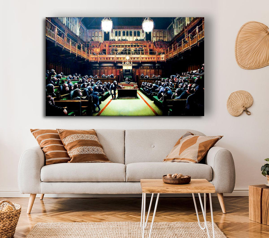 Picture of Monkey Parliament Canvas Print Wall Art