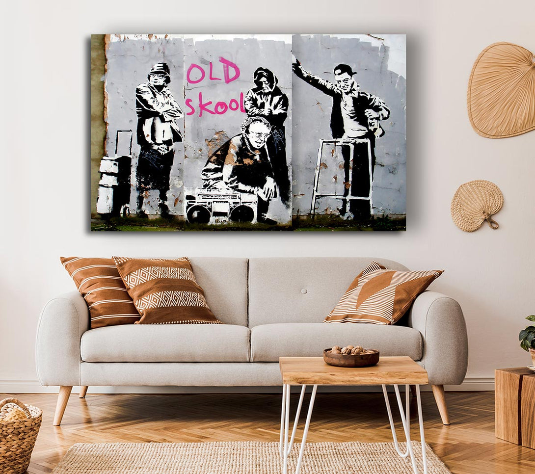  A Canvas Print of Banksy Old Skool Canvas Art