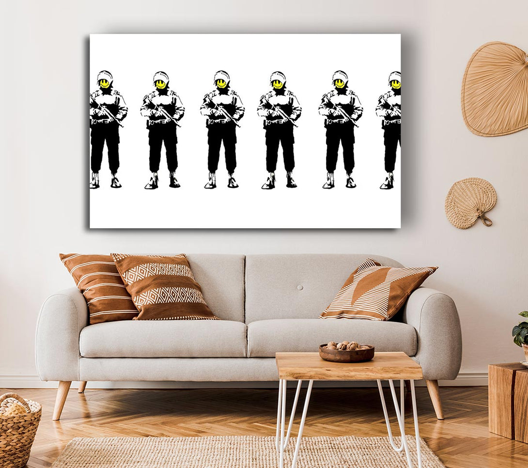 Picture of Smiley Face Line-Up Canvas Print Wall Art