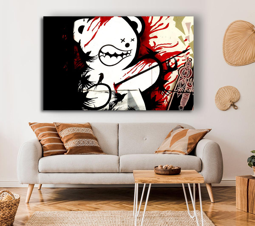 Picture of Teddy Bear Violence Canvas Print Wall Art