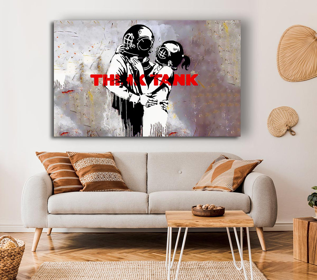  A Canvas Print of Banksy Think Tank Canvas Wall Art