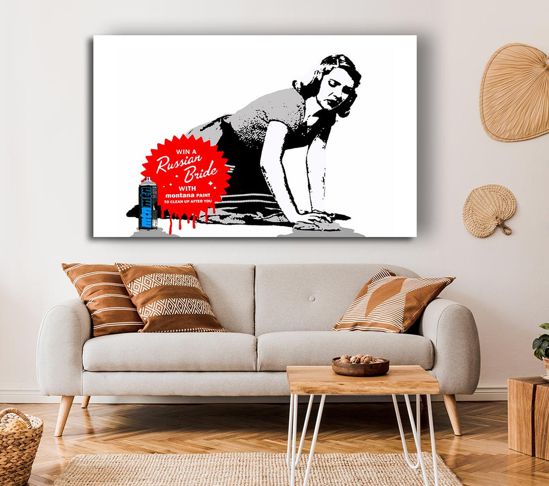  A Canvas Print of Banksy Win A Russian Bride Canvas Wall Art