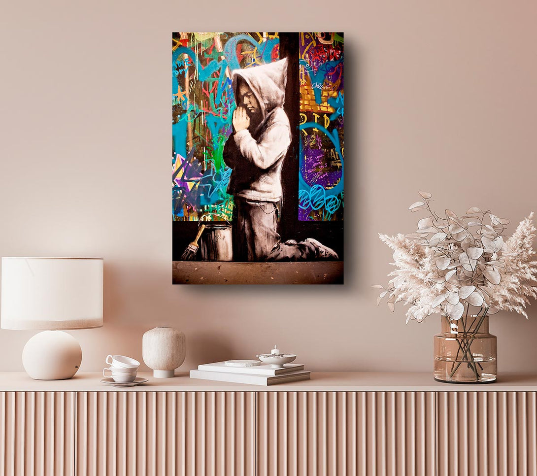 Picture of Graffiti Pray Canvas Print Wall Art