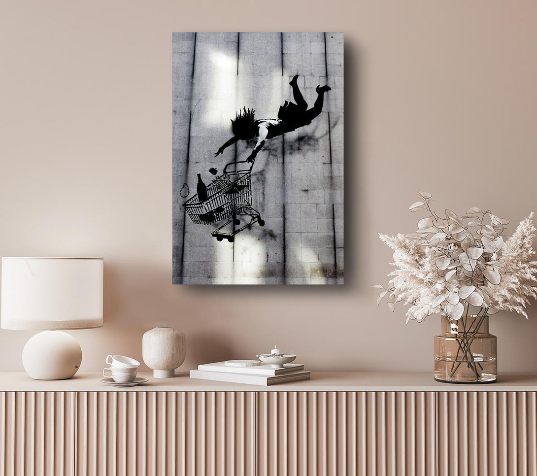 Picture of Flying Shopping Trolley Canvas Print Wall Art
