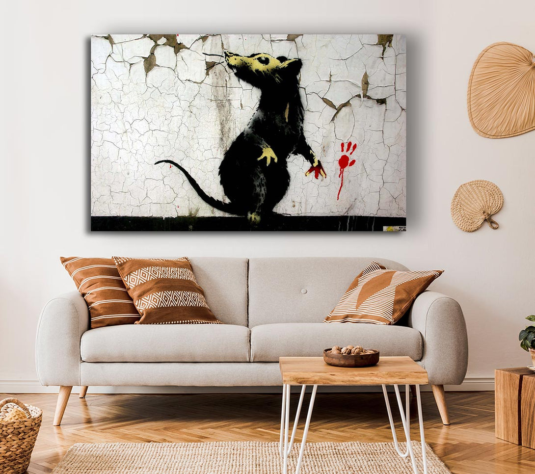  A Canvas Print of Banksy Rat Paw Canvas Wall Art