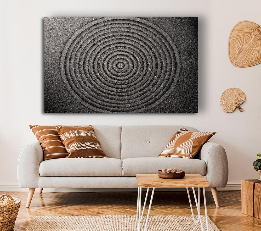 Picture of Perfect Circular Sand Formation zen Canvas Print Wall Art