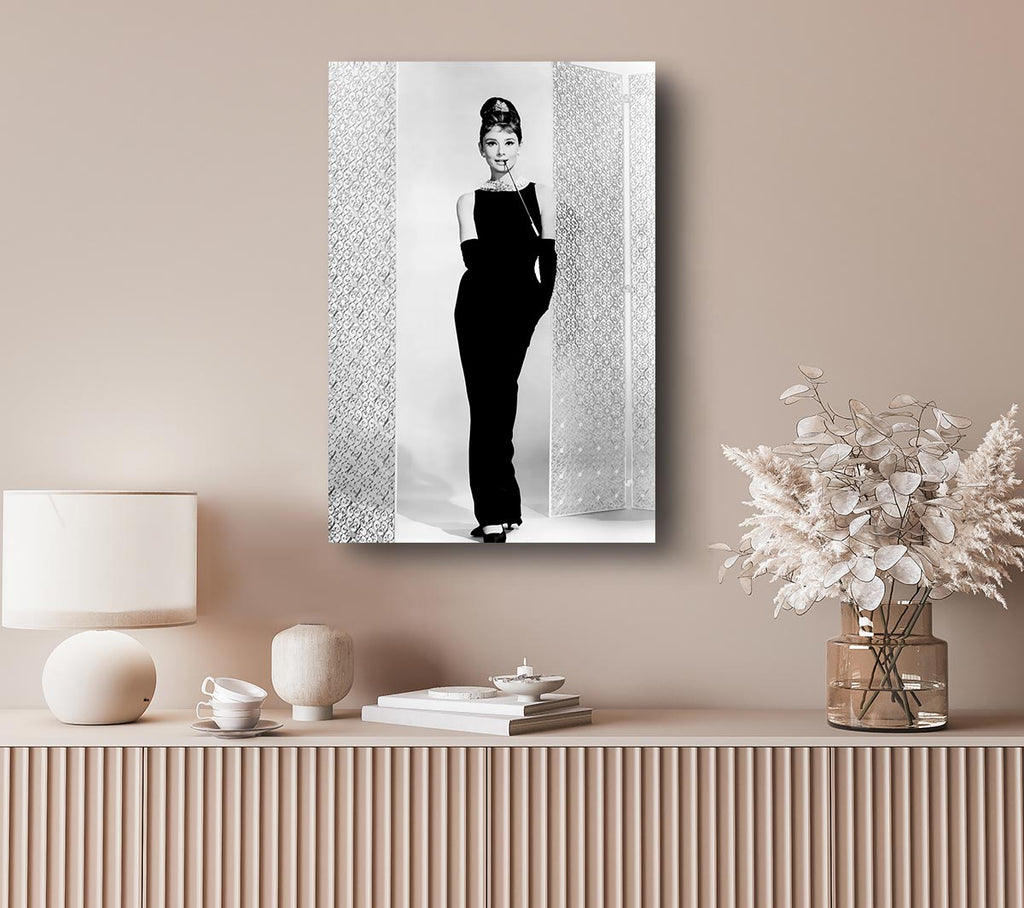 Picture of Audrey Hepburn Black Dress Canvas Print Wall Art