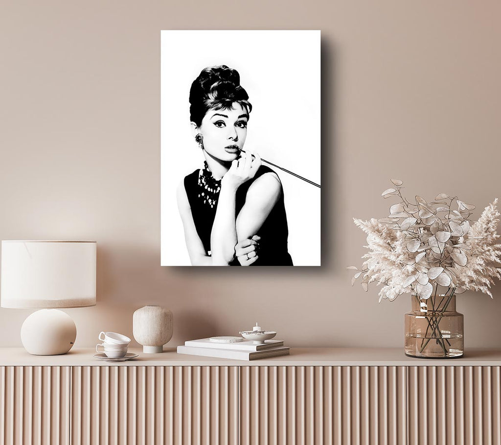 Picture of Audrey Hepburn Cigarette Canvas Print Wall Art