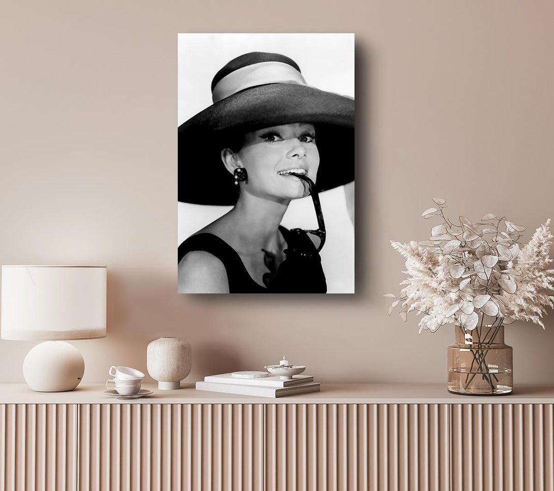 Picture of Audrey Hepburn Hat Canvas Print Wall Art