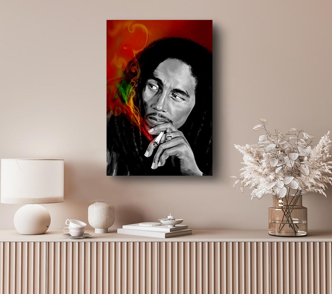 Picture of Bob Marley Smoke Canvas Print Wall Art