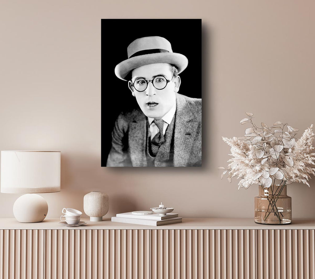 Picture of Harold Lloyd Portrait Canvas Print Wall Art