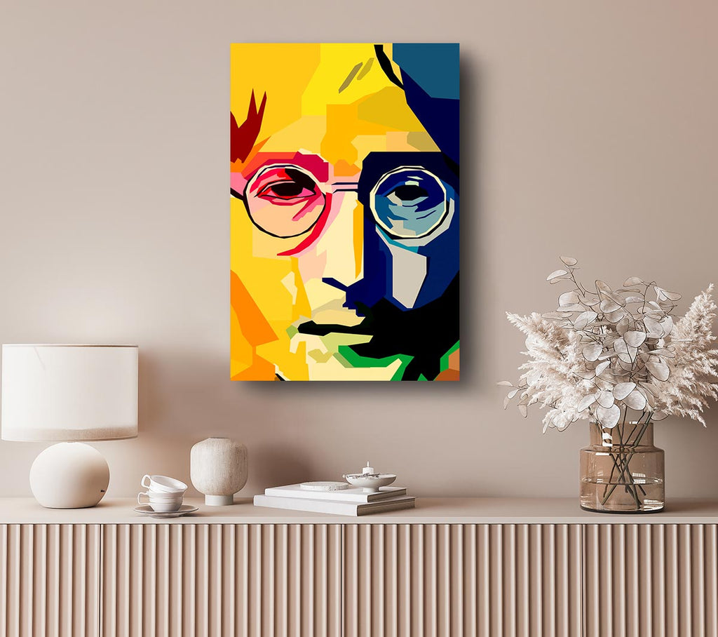 Picture of John Lennon Colours Canvas Print Wall Art