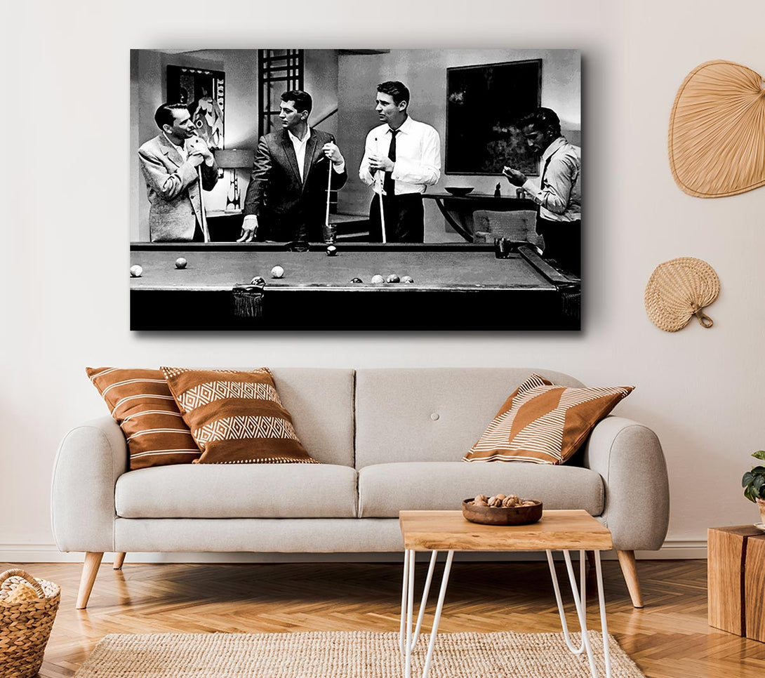 Picture of The Rat Pack 4 Playing Pool Canvas Print Wall Art