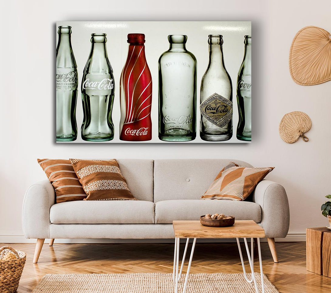 Picture of Old Coca Cola Bottles Canvas Print Wall Art