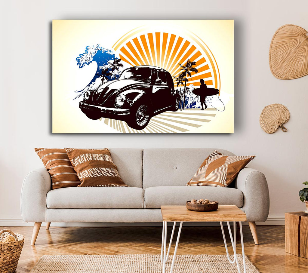 Picture of Vintage Volkswagen Beetle Canvas Print Wall Art