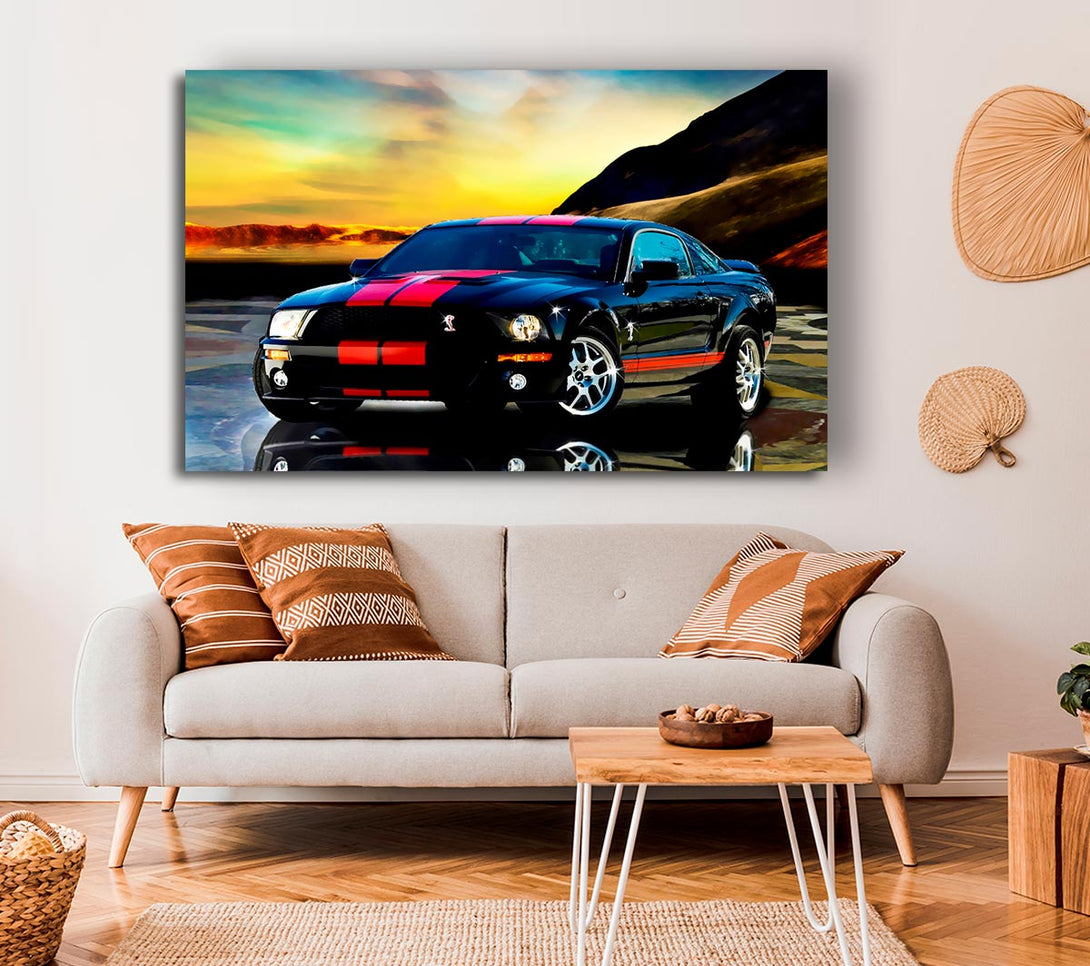 Picture of Shelby Mustang Red Stripes Canvas Print Wall Art