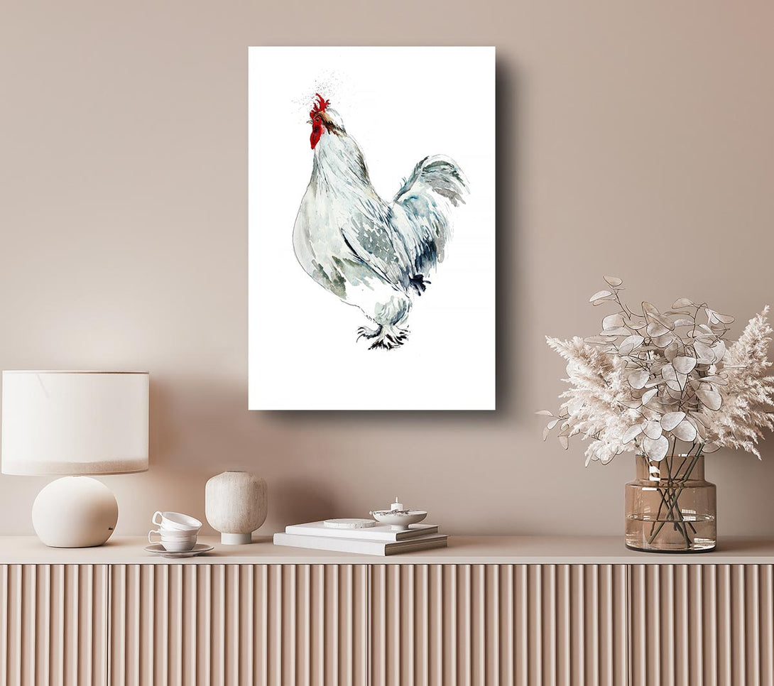 Picture of White Hen Canvas Print Wall Art