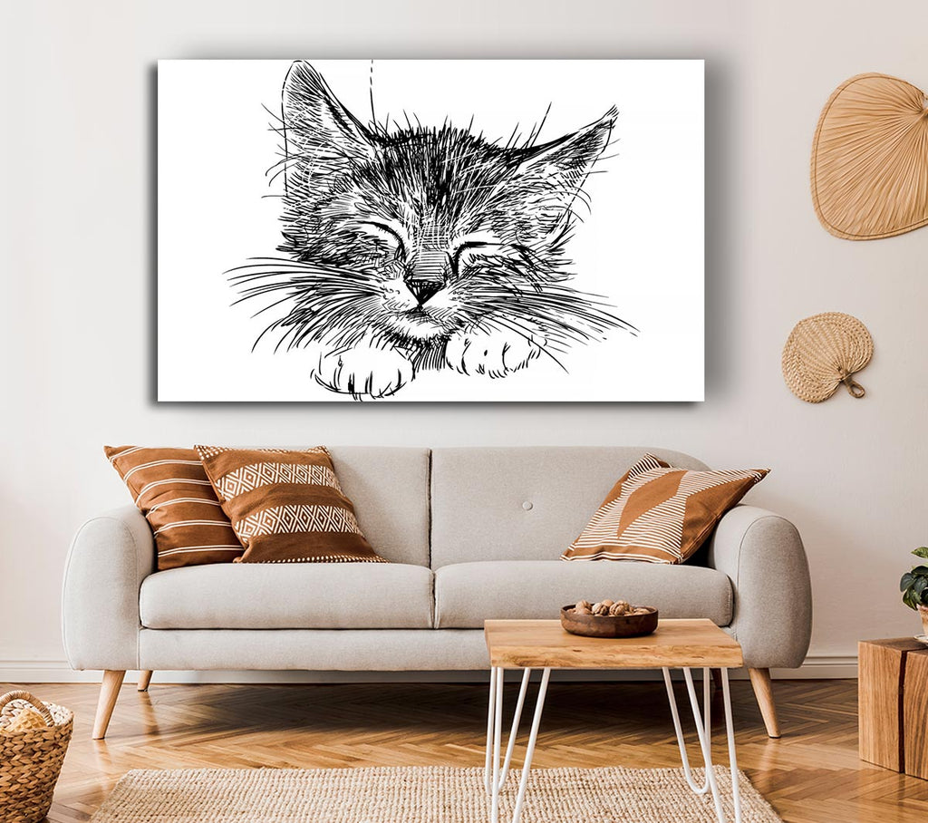 Picture of Cute Kitten Face Canvas Print Wall Art