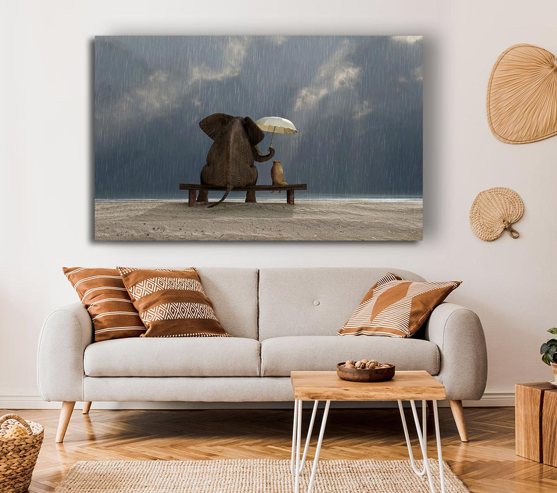 Picture of Helpful Elephant Canvas Print Wall Art