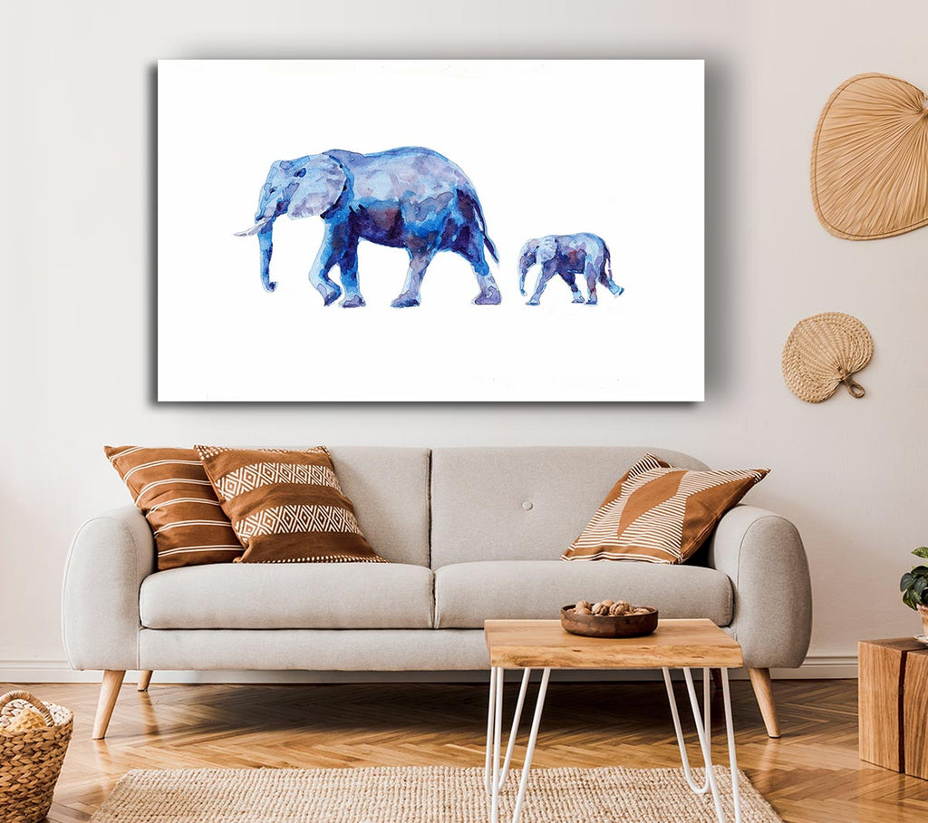 Picture of Mother and Child Elephant Love Canvas Print Wall Art