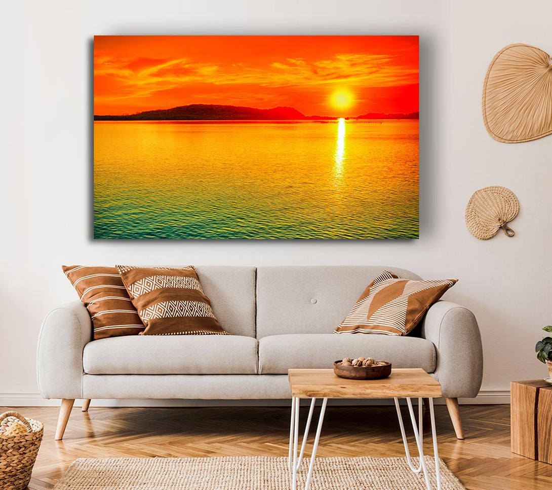  A Canvas Print of Sun Beam Ocean Canvas Print