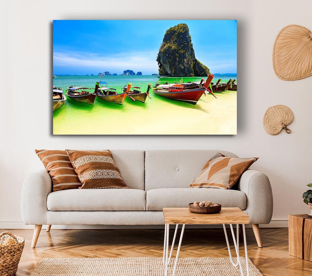 Picture of Thailand Boats Canvas Print Wall Art