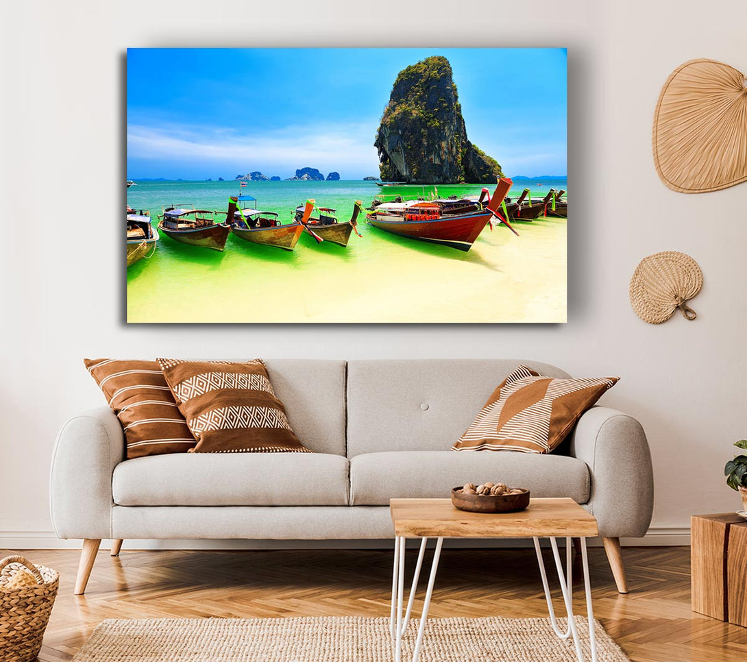  A Canvas Print of Thailand Boats Canvas Print