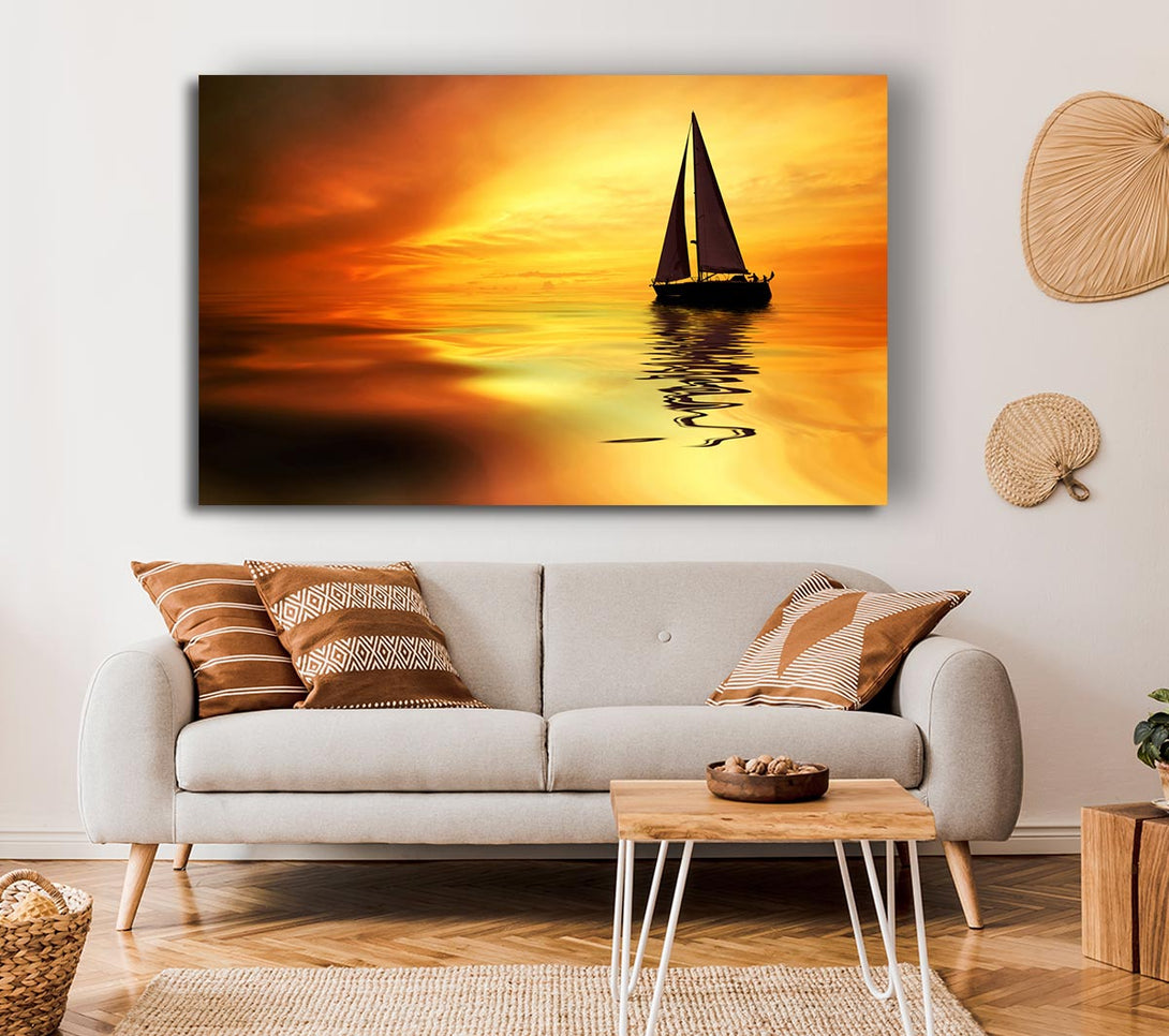 Picture of Sailboat Sunset 1 Canvas Print Wall Art