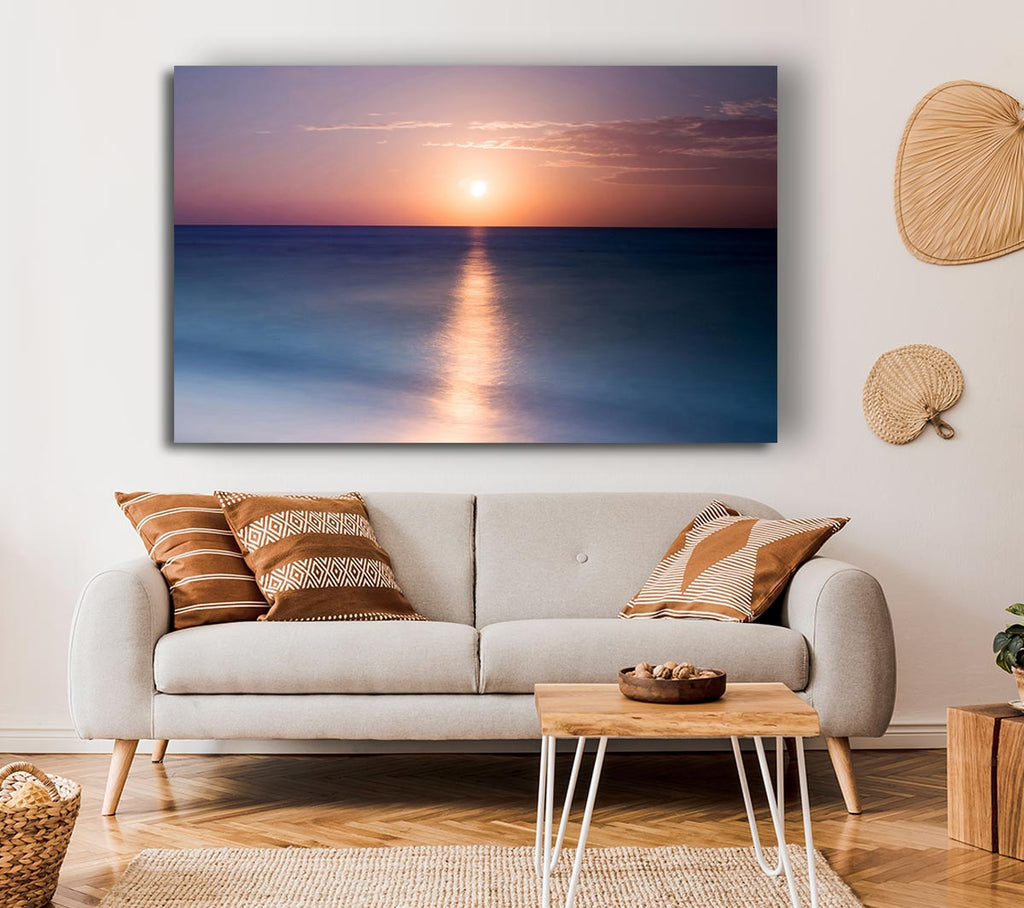 Picture of Tranquil Ocean Sun Canvas Print Wall Art