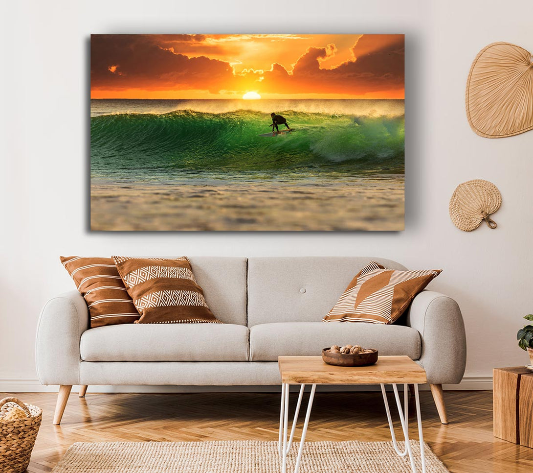 Picture of Surfer Sunset Canvas Print Wall Art