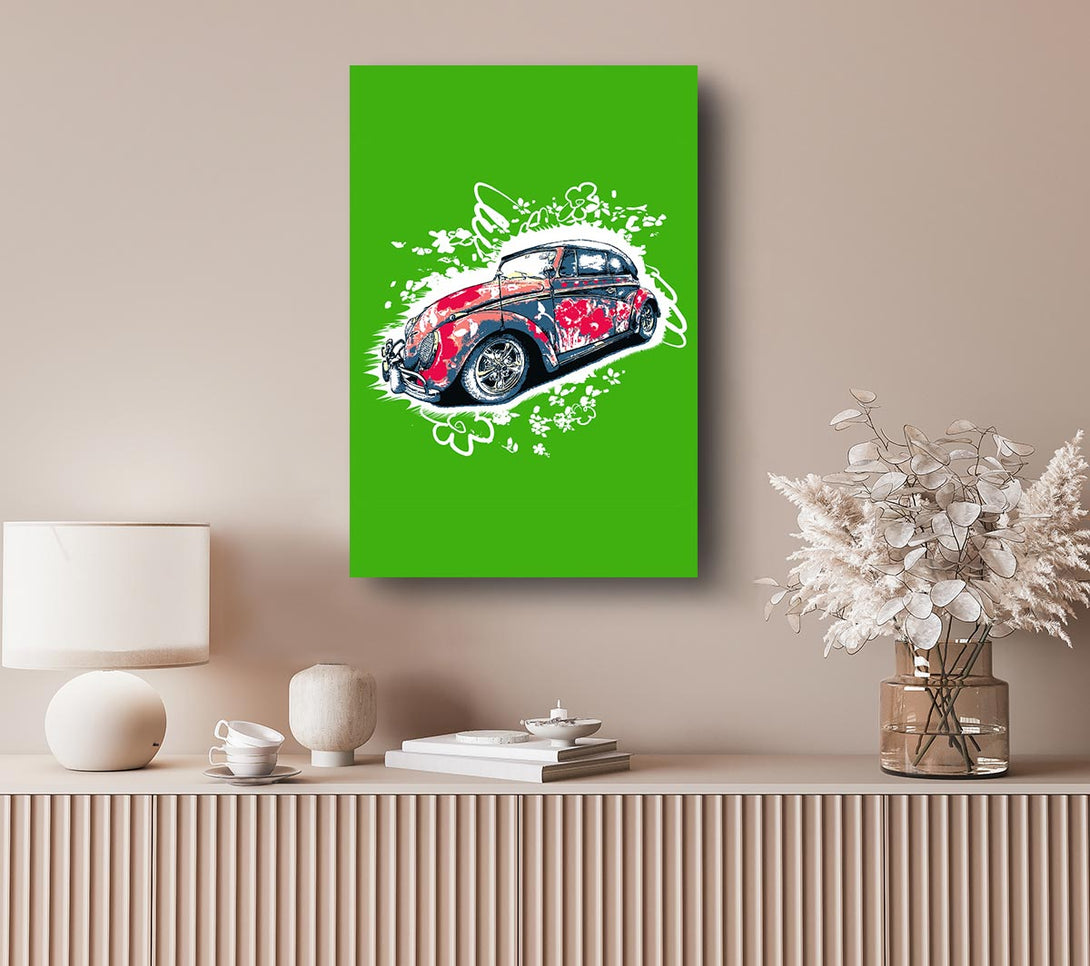 Picture of Flower Power VW Beetle Canvas Print Wall Art