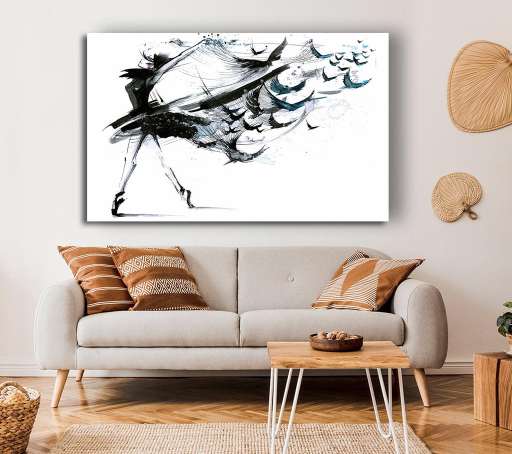 Picture of Black Ballerina Canvas Print Wall Art