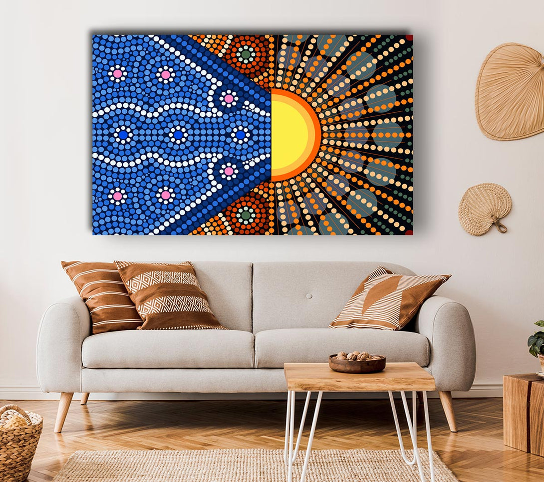 Picture of Aboriginal Pattern 9 Canvas Print Wall Art